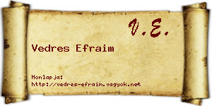 Vedres Efraim névjegykártya